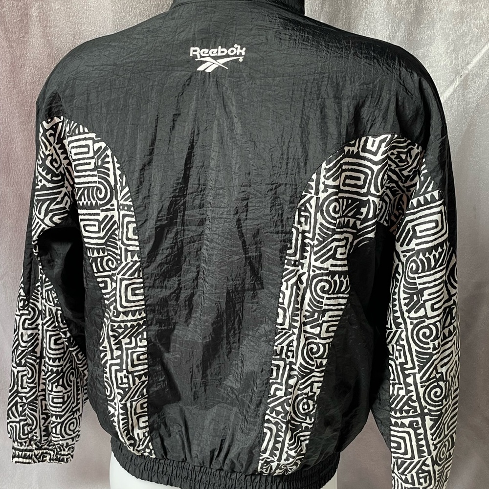 Vintage Reebok Black and White Men's Jacket